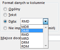 wejściowy format daty excel